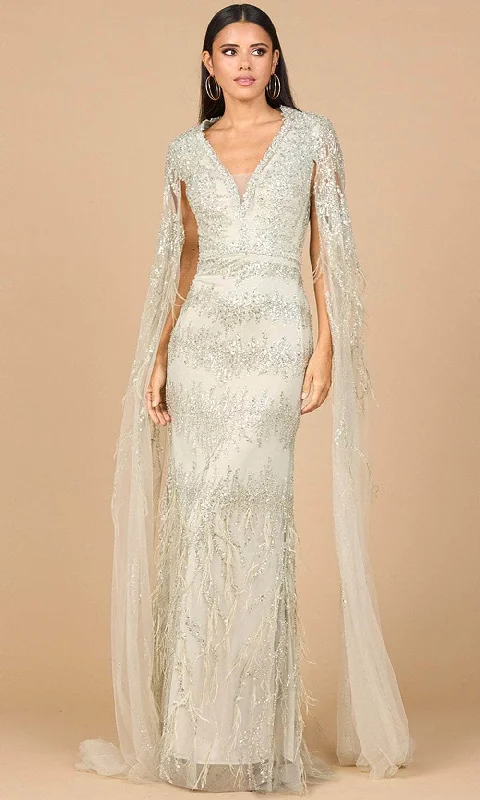 Lara Dresses 28969 - Fitted Cape Sleeve Prom Gown
