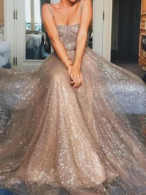 Sexy Elegant Sequin Sleeveless Maxi Evening Dress