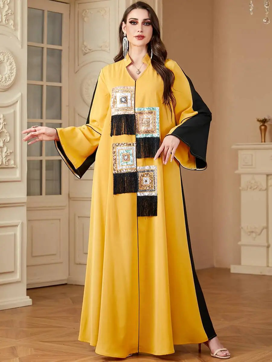 Tassel Sequins Eid Caftan Kaftan Dress