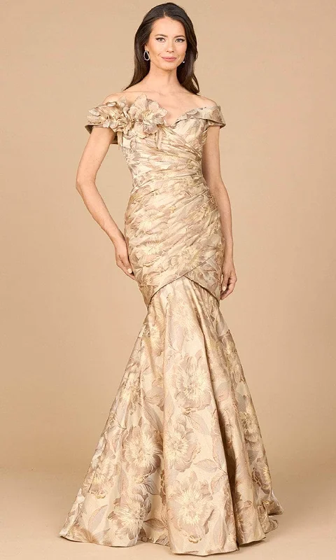 Lara Dresses 28920 - Off-Shoulder Floral Prom Gown