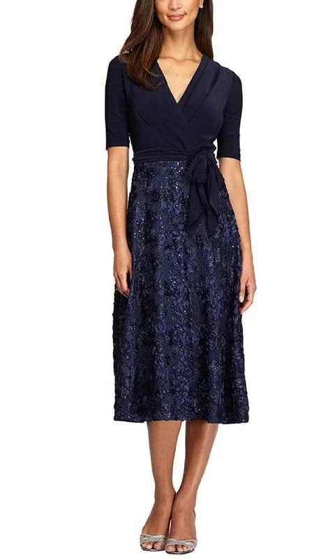 Alex Evenings - Tie-Waist Lace A-line Dress 1121465SC