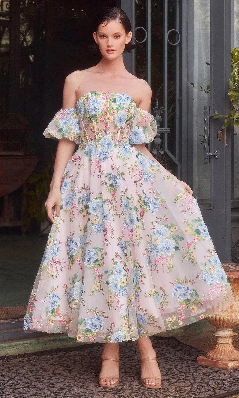 Andrea and Leo A1406 - Strapless  A-Line Tea-Length Dress