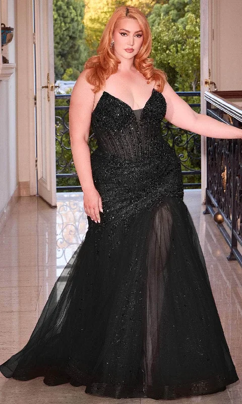 Cinderella Divine CD0214C - Elegant V-Neck Mermaid Evening Dress