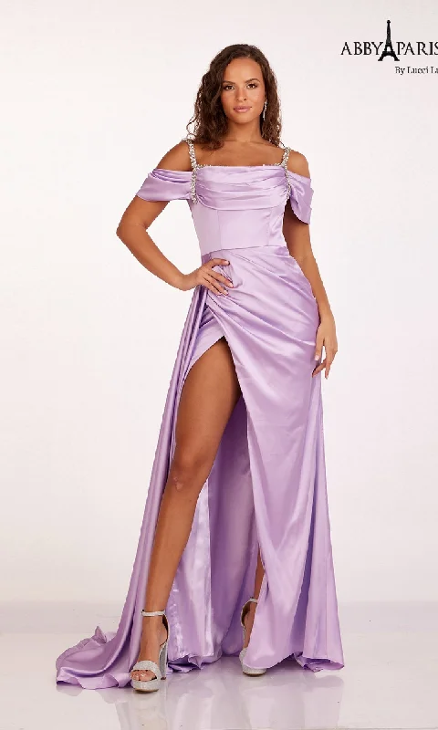 Long Satin Prom Dress: Abby Paris 90210