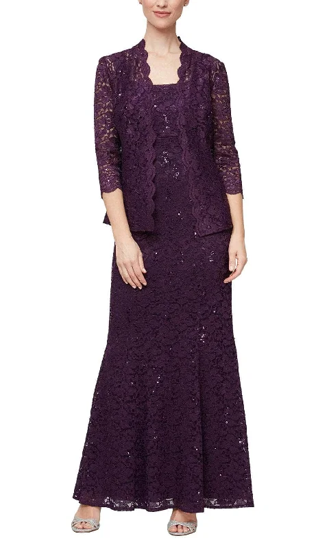 SLNY 9213110 - Lace Bodice Sheath Formal Dress