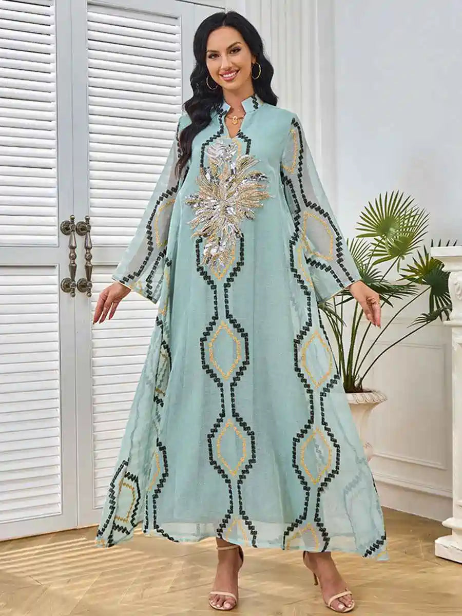 Sequins Eid Caftan Kaftan Dress #25223