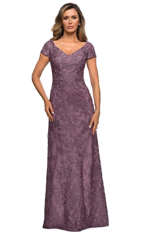 La Femme 27915SC - Applique Sheath Evening Dress