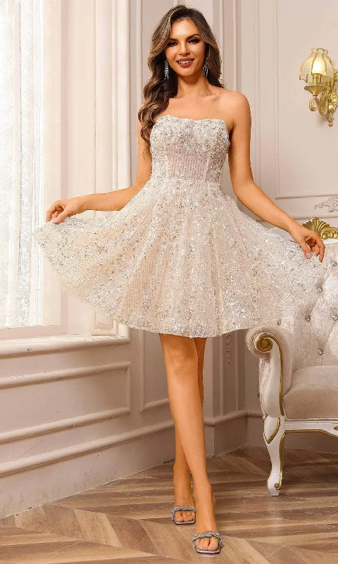Terani Couture 251P4043 - Strapless A-Line Cocktail Dress
