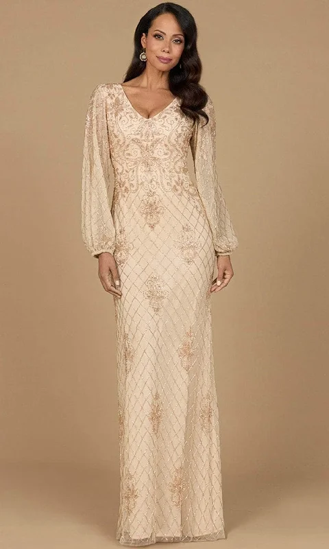 Lara Dresses 28955 - Bishop Sleeve Bead Encrusted Formal Dress