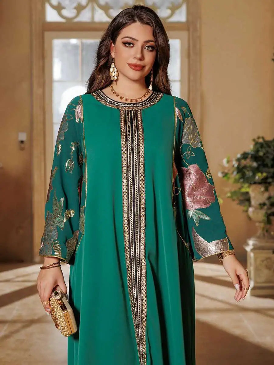Sequins Embroidery Eid Caftan Kaftan Dress Jalabiya