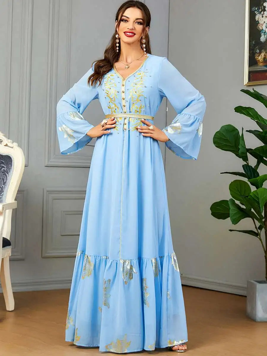 Eid Bronzing Embroidery Dress Caftan Kaftan Dress Jalabiya