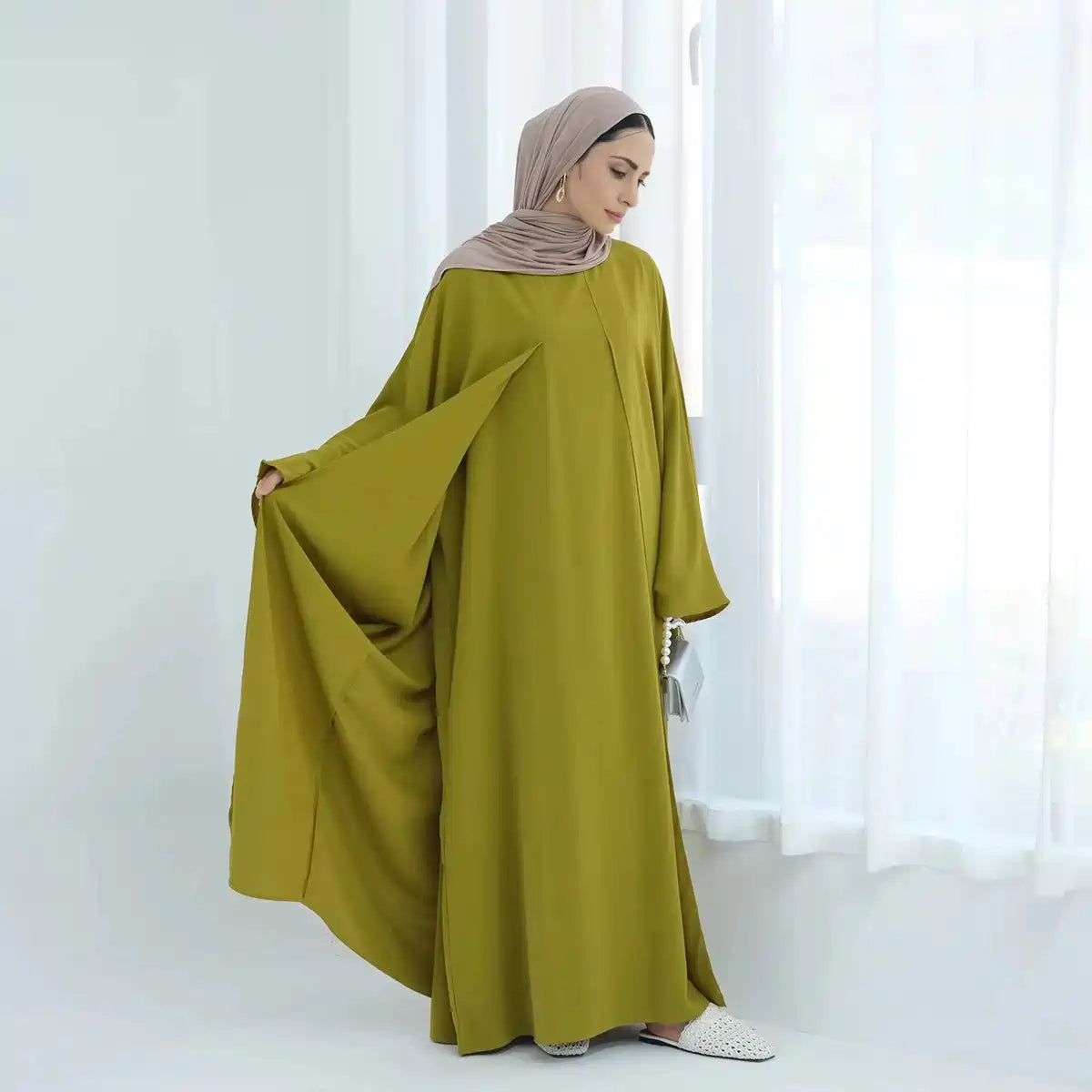 Splicing Type Nida Abaya Dress #24834