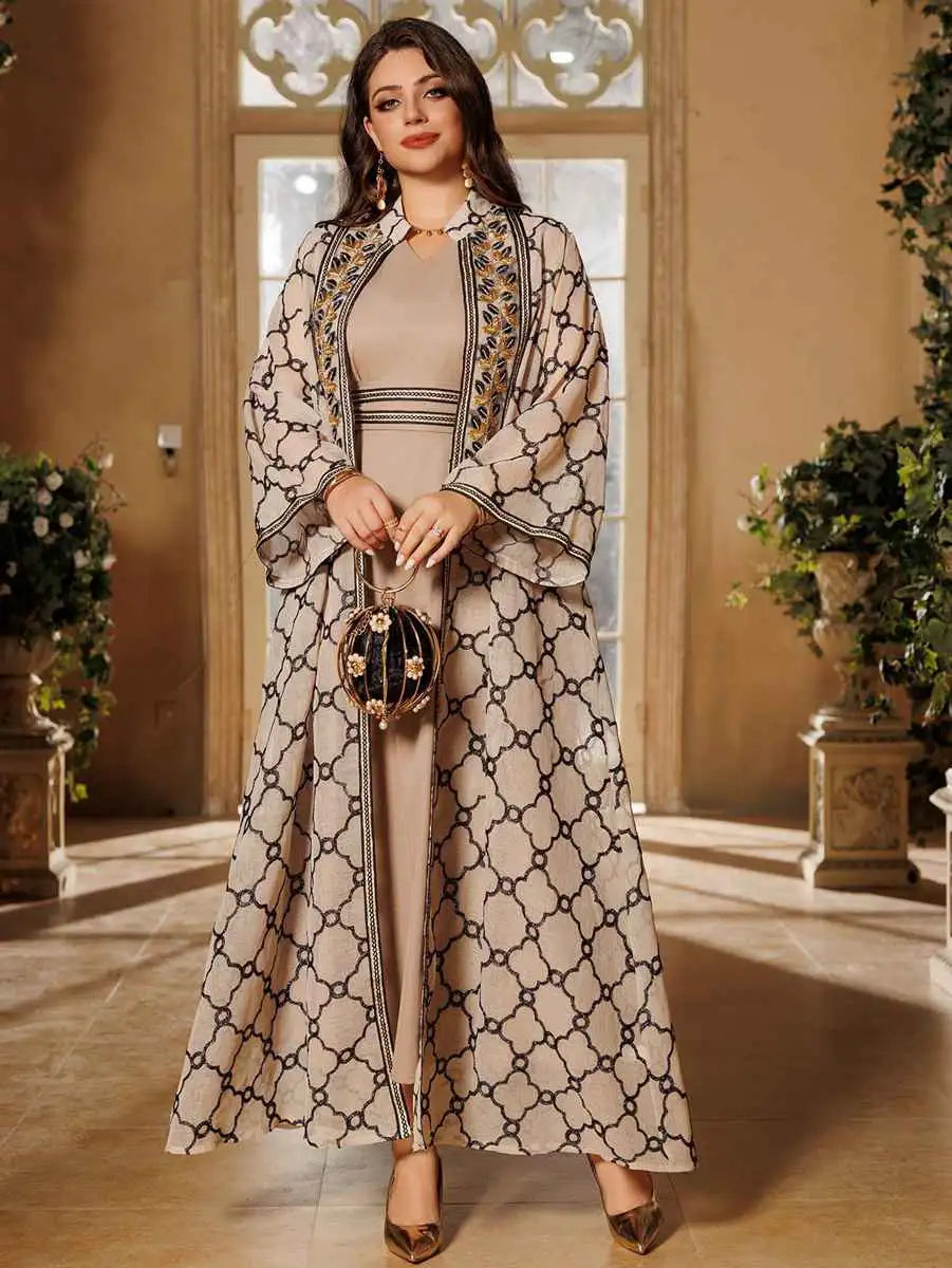 2 Pieces Set Doris Embroidery Eid Caftan Kaftan Dress