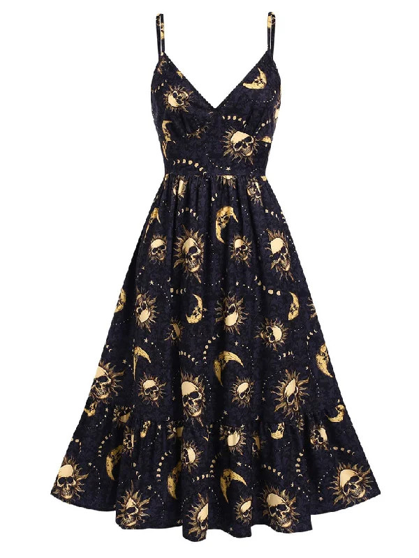A-Line/Princess Spaghetti Straps Sleeveless Knee-Length Halloween Performance Costumes Dress