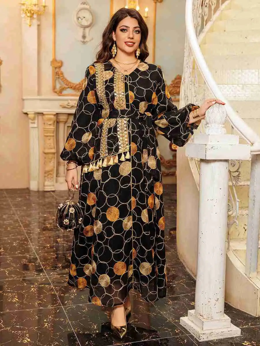 Eid Embroidery Mesh Caftan Kaftan Dress