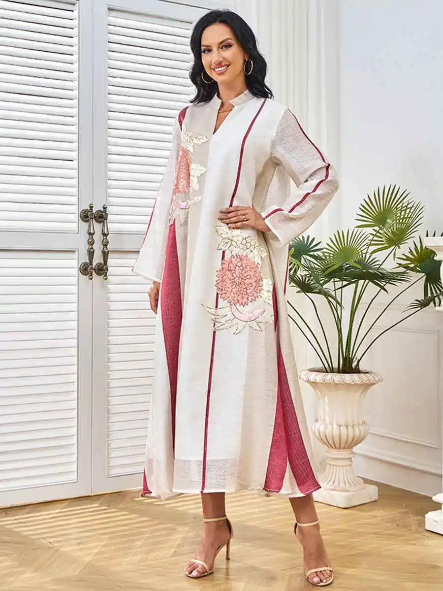 Eid Embroidery Sequins Caftan Kaftan Dress #25296