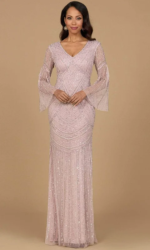 Lara Dresses 28954 - Beaded Bodice V-Neck Formal Dress