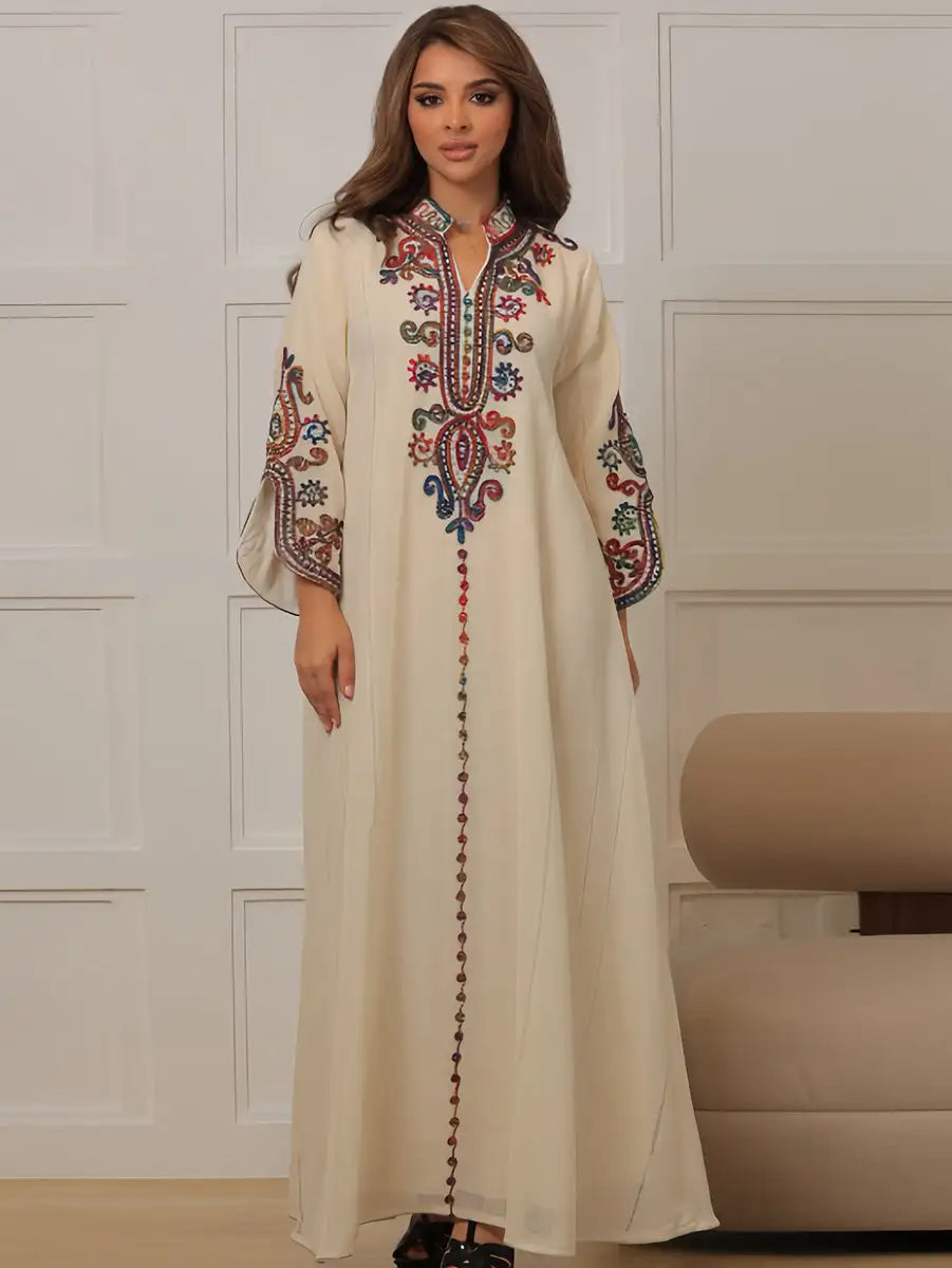 Rope Embroidery Eid Middle East Caftan Kaftan Dress