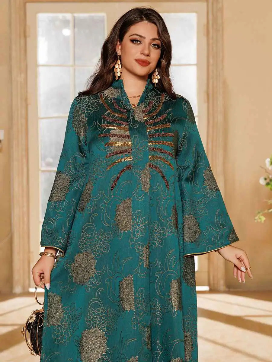 Jacquard Beads Eid Caftan Kaftan Dress