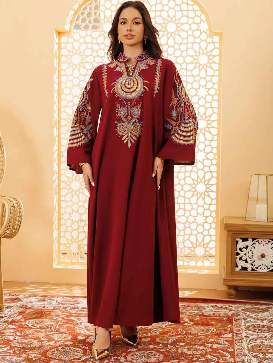 Rope Embroidery Eid Jalabiya Caftan Kaftan Dress