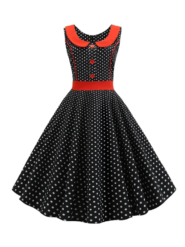 Short/Mini Polyester Scoop Neck Sleeveless Printing Women's Vintage Dresses