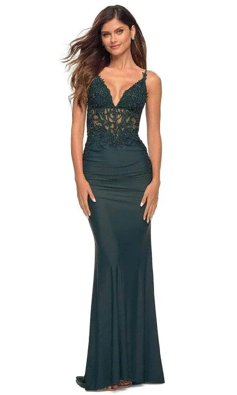 La Femme 31128 - V Neck Long Dress