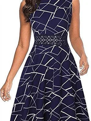 Navy Blue With White Pattern