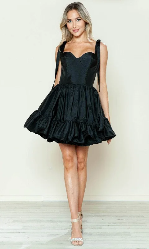Poly USA 9668 - Tie Straps Sweetheart Cocktail Dress