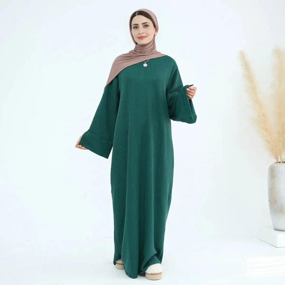 Thick Winter Fall Knitted Abaya Dress