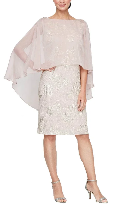 SLNY 9179479 - Bateau Printed Formal Dress