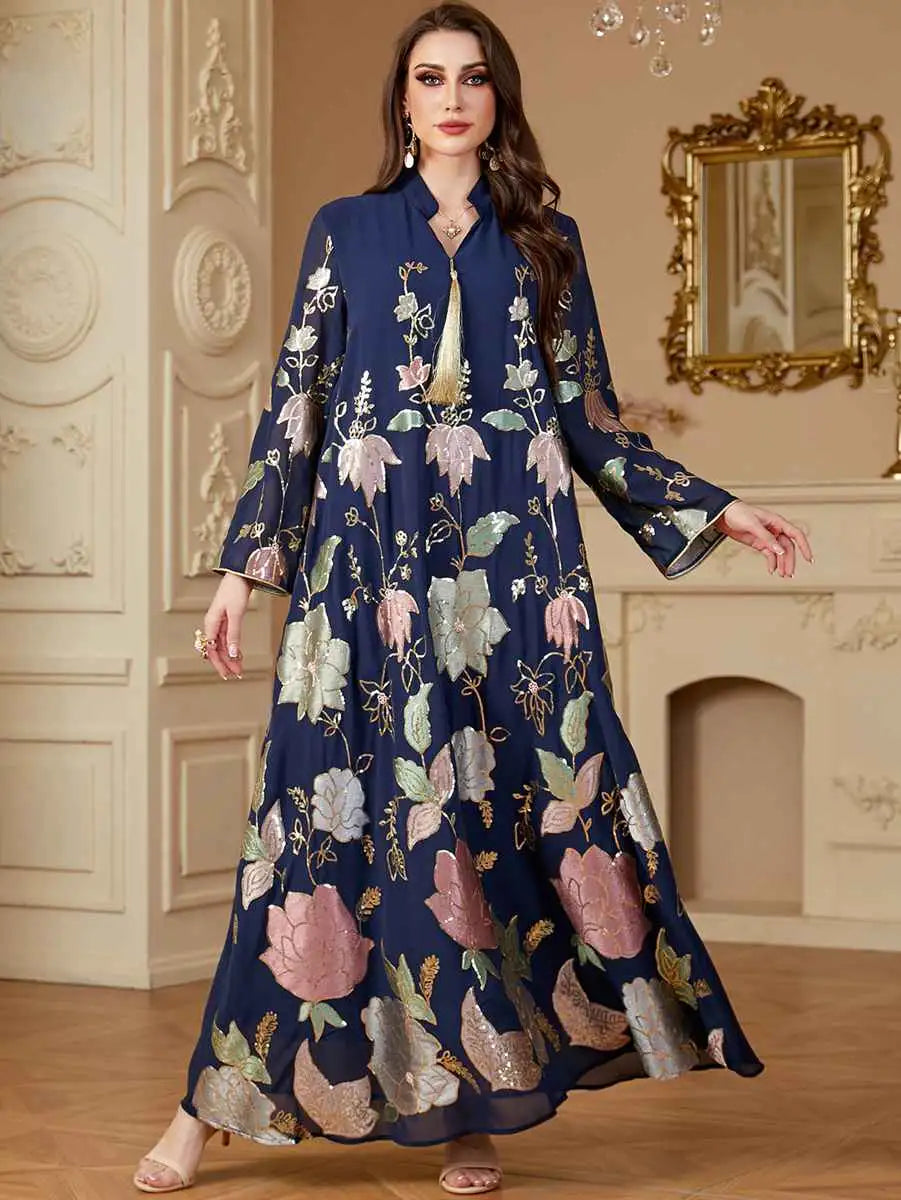 Sequins Chiffon Eid Caftan Kaftan Dress #244071