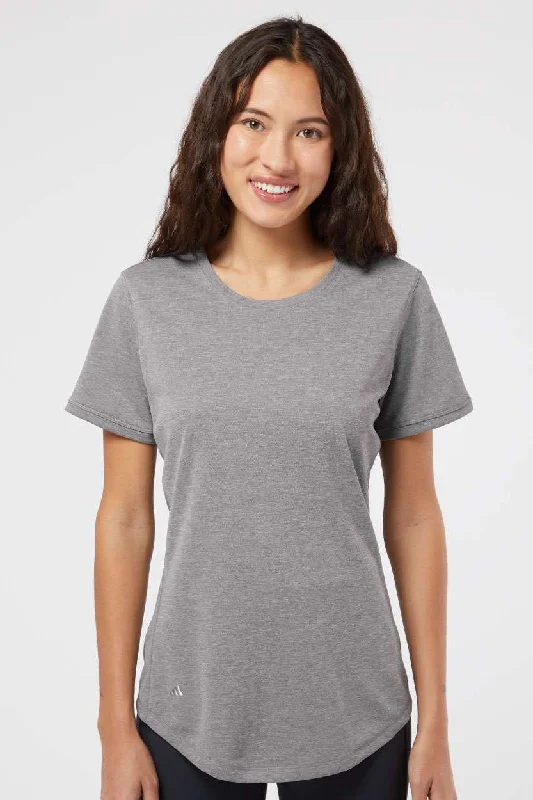 Adidas Womens UPF 50+ Short Sleeve Crewneck T-Shirt - Heather Grey