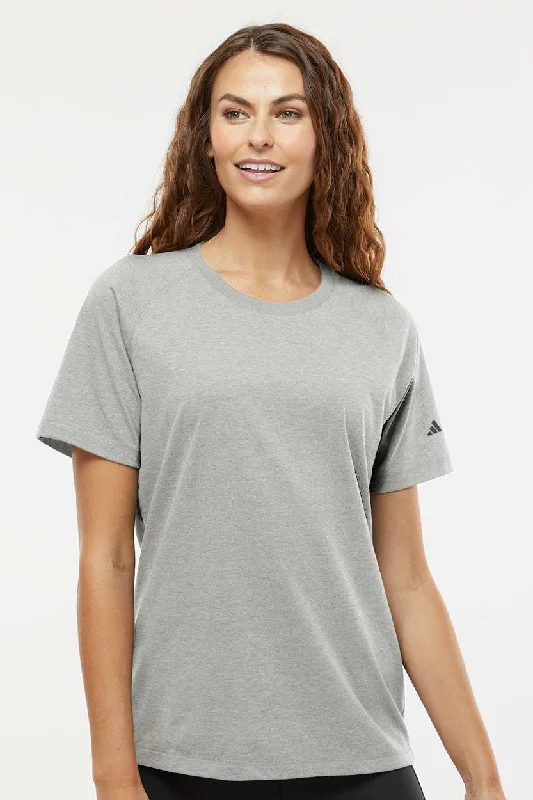 Adidas Womens Short Sleeve Crewneck T-Shirt - Heather Medium Grey