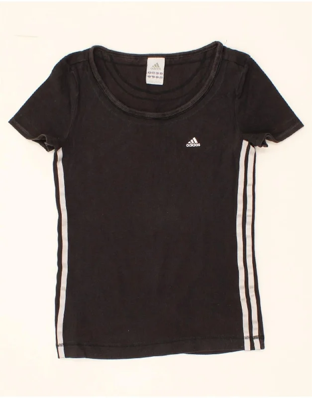 ADIDAS Womens T-Shirt Top UK 10 Small  Black