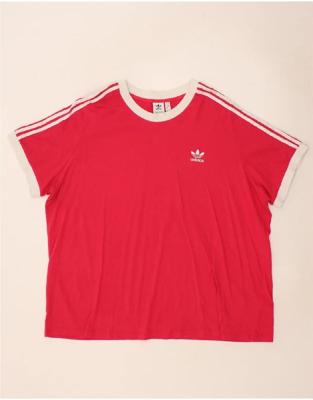 ADIDAS Womens T-Shirt Top UK 32/34 4XL Pink Cotton