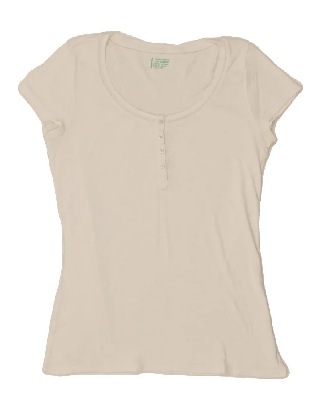 BENETTON Womens T-Shirt Top UK 14 Large White Cotton