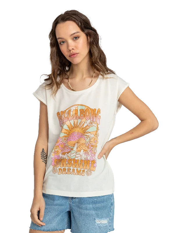 All Night T-Shirt in Salt Crystal Satin Blend Silk Blend Wool Blend