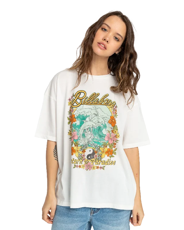 Return To Paradise T-Shirt in Salt Crystal Houndstooth Herringbone Solid