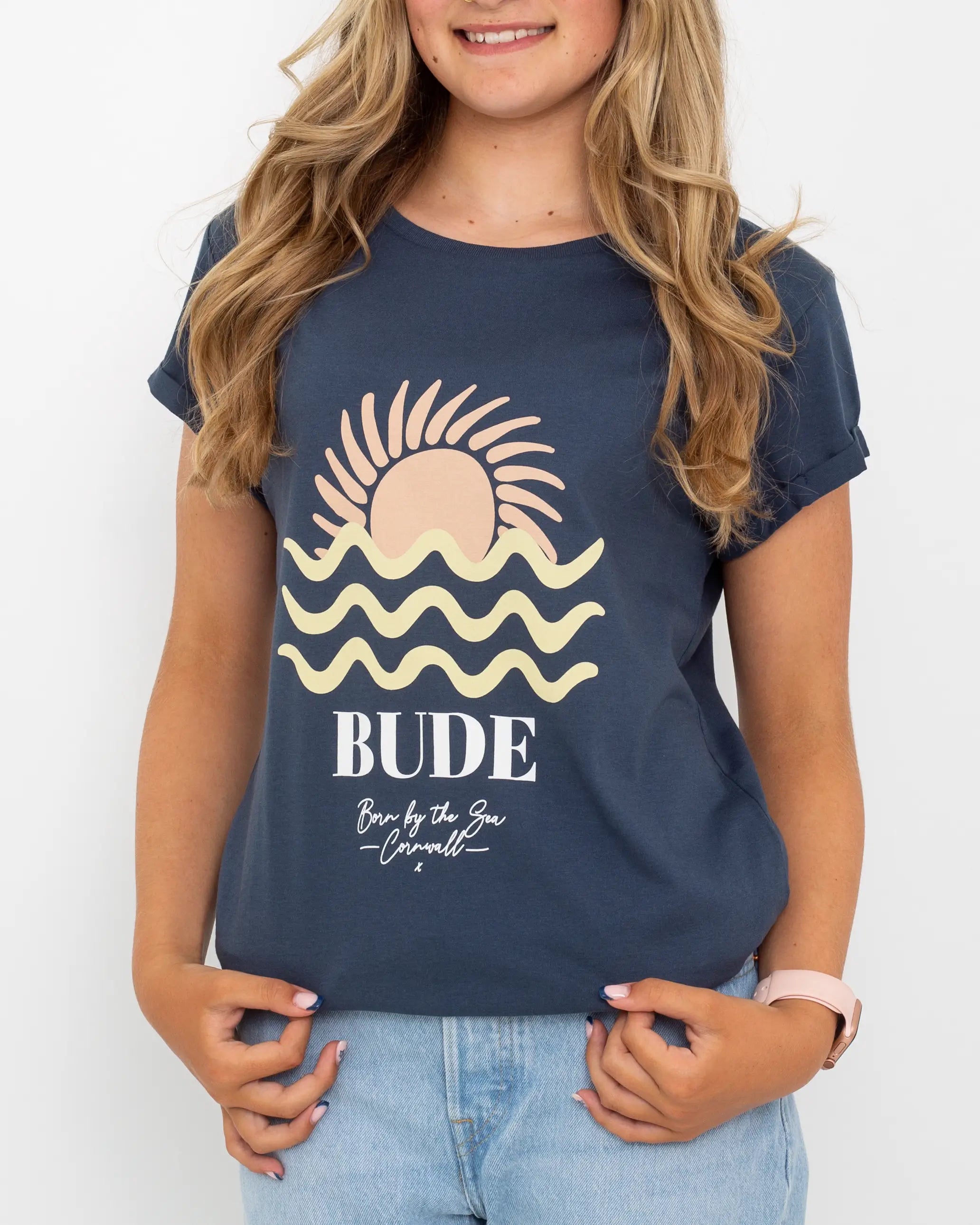 Bude T-Shirt in Denim Blue Fashionable Trendy Casual