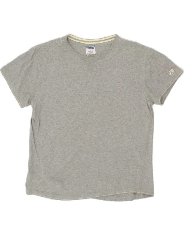 CHAMPION Womens T-Shirt Top UK 10 Small Grey Cotton