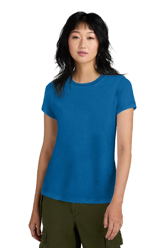 District Womens Perfect Weight Short Sleeve Crewneck T-Shirt - Bright Blue - NEW