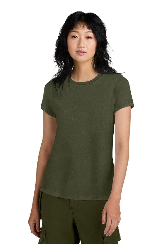 District Womens Perfect Weight Short Sleeve Crewneck T-Shirt - Military Green - NEW