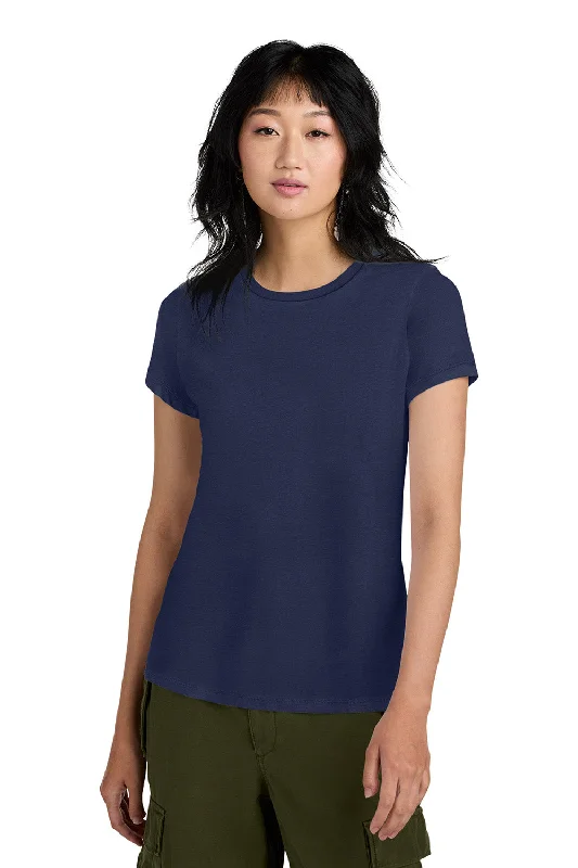 District Womens Perfect Weight Short Sleeve Crewneck T-Shirt - Tanzanite Blue - NEW