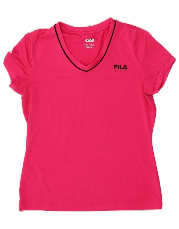 FILA Womens T-Shirt Top UK 12 Medium Pink