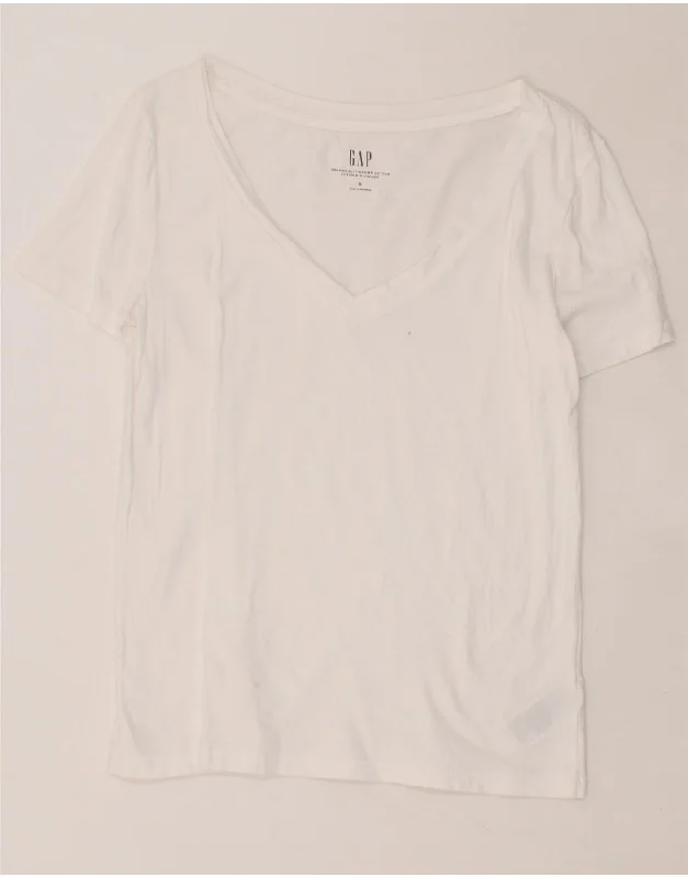 GAP Womens T-Shirt Top UK 10 Small White Cotton