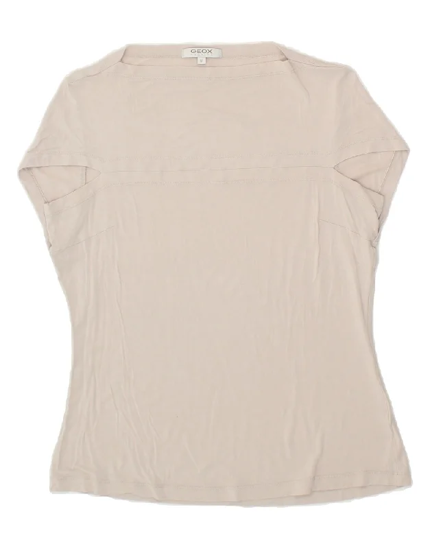 GEOX Womens T-Shirt Top UK 14 Medium Off White