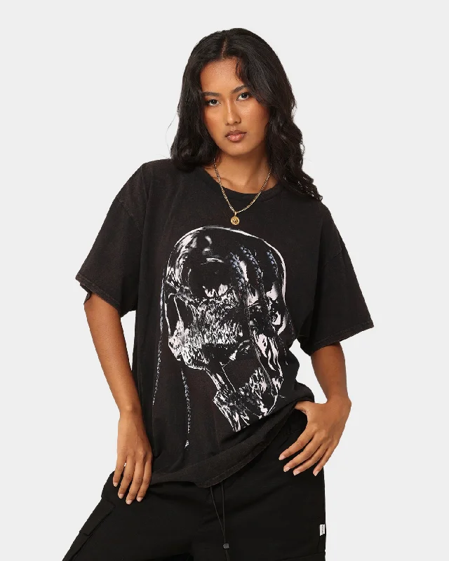 Goat Crew Utopia Vintage T-Shirt Washed Black Rayon Velvet Corduroy