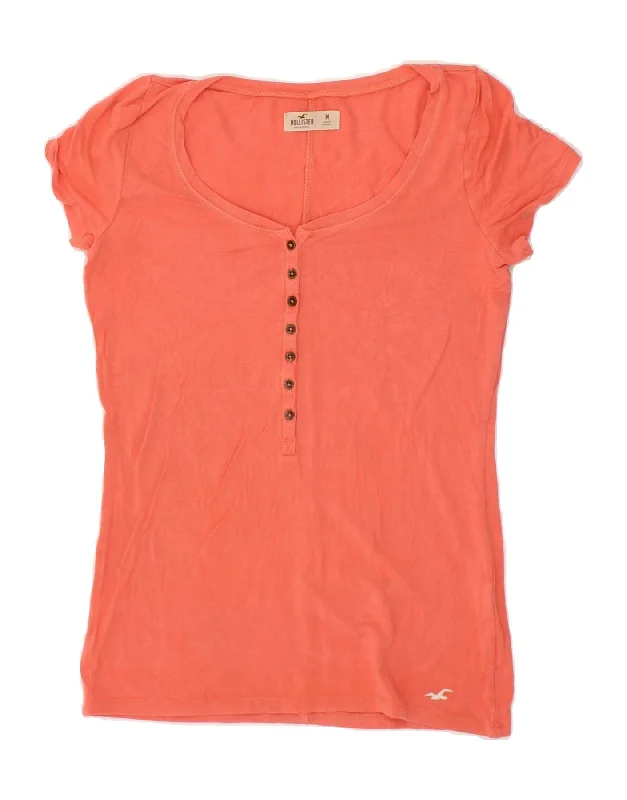 HOLLISTER Womens T-Shirt Top Medium Orange Cotton