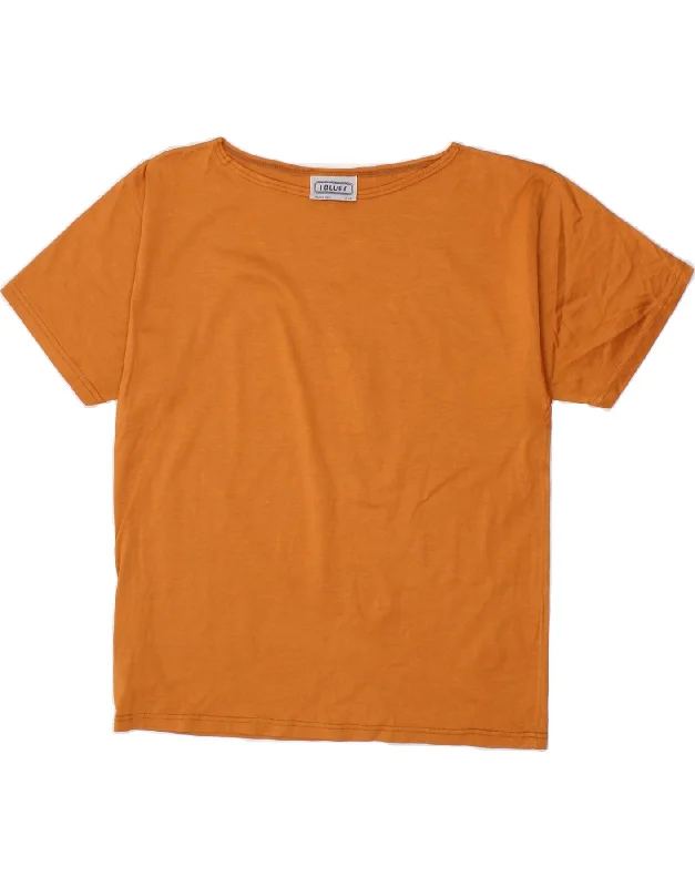 I BLUES Womens T-Shirt Top IT 42 Medium Orange Cotton