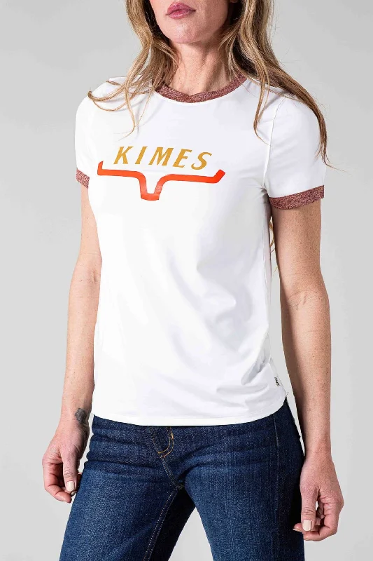 Kimes Ranch Womens Fast Tech T Natural Polyester Blend S/S T-Shirt Mesh Blend Leather Blend Suede Blend